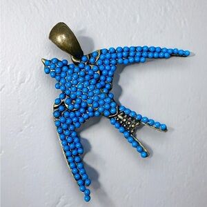 Vintage Fashion Blue Jay Bird Pendant